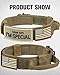 Joytale Tactical Dog Collar with Handle, Adjustable Heavy Duty Military Collar with 2 Patches for Training, Suitable for Large Dogs, Khaki, L