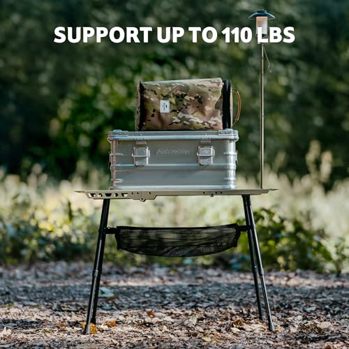 image for Naturehike Tactical Camping Table with Adjustable Height, Collapsible 