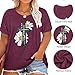 HDLTE Plus Size Tops Women Cross Faith Tshirt Daisy Graphic Short Sleeve Casual Tee(Purple, 2X)