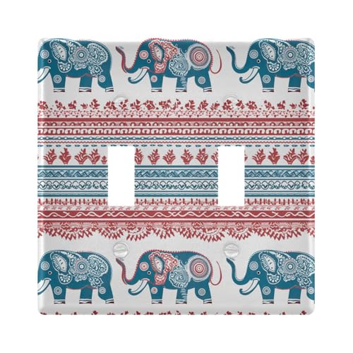 UMIRIKO Mandala Elephant Light Switch Cover Plate Covers Decorative Double Toggle Home Decor 202b3267