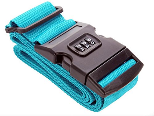 Preisvergleich Produktbild 2 Stück Koffergurte Koffergurt Gepäckgurt Gepäckgurte Gepäckband Kofferriemen Kofferband Reise Zahlenschloss (Blau)