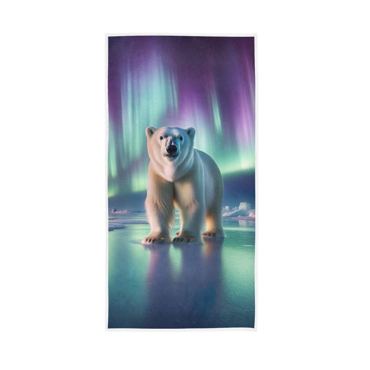 HUYGD Polar Bear and Aurora Guest Hand Towels for Bathroom, Hand Towel for Bathroom, Shower, Hotel, Spa 15 x 30 Inches