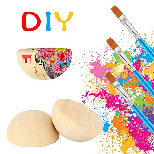 300 Pieces Natural Half Wooden Balls Split Wood Balls Half Craft Ball Unfinished Wood Balls Wood Mini Hemisphere Balls For Diy Projects Kids Arts, 6 Sizes #TOP5