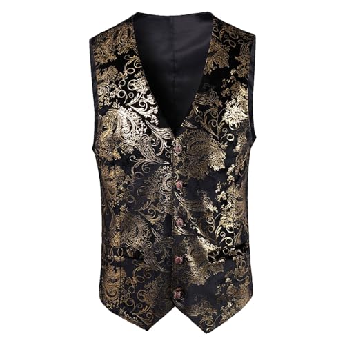 Gilet col en V pour homme élégant motif cachemire brillant WWricotta