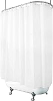 Vista 20 de Clawfoot - Cortina de ducha para bañera con patas 108x72 pulgadas, forro blanco, envolvente completa, extra ancha, 24 ganchos de metal con imanes