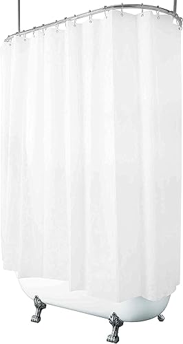 Miniatura 20 de Clawfoot - Cortina de ducha para bañera con patas 108x72 pulgadas, forro blanco, envolvente completa, extra ancha, 24 ganchos de metal con imanes