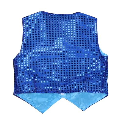 Kids Unisex Sparkly Sequins Vest Jacket Jazz Hip Hop Street Dance Party Performance Waistcoat4