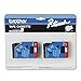 Brother Printer P-Touch TC21 TC Tape Cartridges for P-Touch Labelers, 1/2w, Red on White, 2/Pack (BRTTC21)