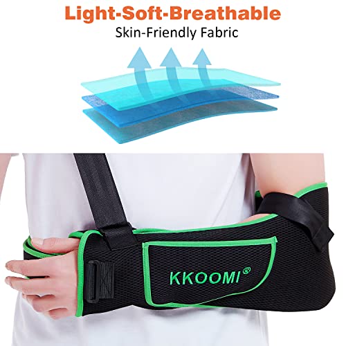 Kkoomi Arm Sling, Arm Sling For Shoulder Injury, Rotator Cuff Pillow, Arm Sling Shoulder Immobilizer, With Adjustable Padded, Shoulder Brace For Women Men, Arm Sling For Wrist Elbow Injury,Left&Right (Large) #TOP2