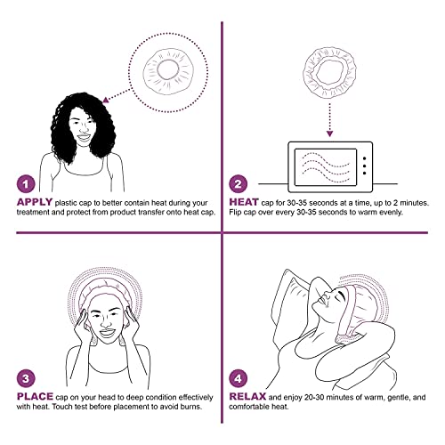 Glow by Daye Cordless Deep Conditioning Thermal Heat Cap, Microwavable Heat Therapy for Hair, Portable, Reversible Midnight