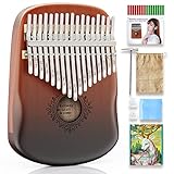 Heefrole Kalimba Thumb Piano 17 Key, Portable Finger Piano Kalimba Musical Instrument Advanced Solid Mahogany Mbira Finger Thumb Piano Kalimba 17 Key for Kids Adults Beginners Music Enthusiasts