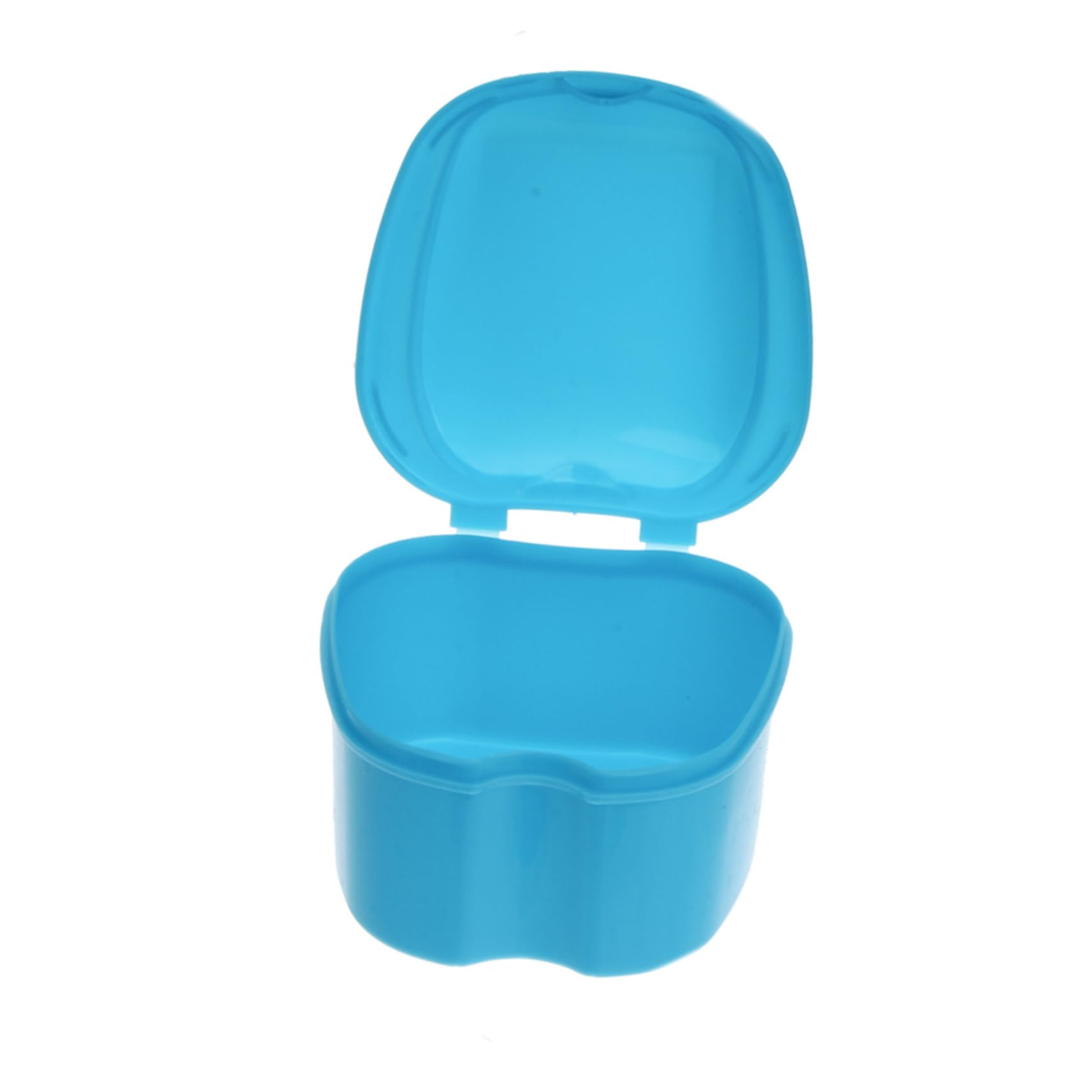 Healeved Boîte Rangement Sécurisé pour Prothèse Dentaire en Pp Bleu avec Panier de Rinçage et Filet Suspendu, Mini Style Européen pour Dentier des Voyageurs