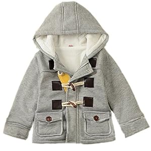Baby Boy’s Girls Kids Hooded Fleece Coat Winter Outwear
