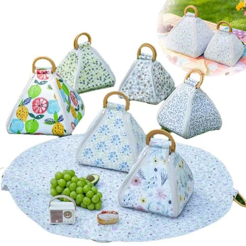 2-in-1 Picnic Blanket & Cooler Bags, Foldable Waterproof Picnic Blanket