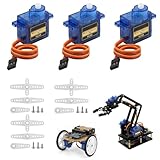 3 Pièces Mini Servomoteurs 9G SG90, Servomoteur Soupape Rechange Avec Câble, Servos De Précision Pour Arduino/RC, Bras Robot, Hélico, Avion, Voiture Et Bateau, Angle 180°, Engrenages Robustess