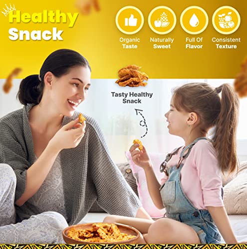 Organic Dried Pineapple No Sugar Added, 3Oz, Pack Of 6 (18Oz Total) - Mouth Watering Dried Pineapple With No Preservatives/Chemicals - Perfect Non-Gmo Snack For Kids & Adults By Tropicaux Reign #TOP5