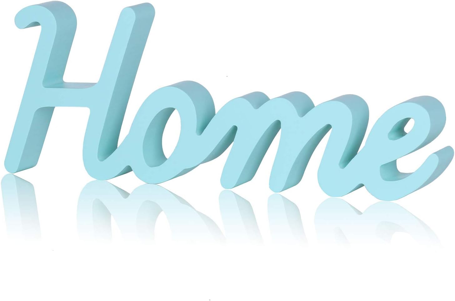 Cutout Wood Word Sign Decor,Wood Script Home Words Decorative Sign Ornament for Desk, Shelf, Cabinet,13.7 x 5.0 inches (Home)