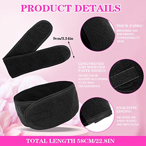 Sibba 3 Pack Spa Headband, Adjustable Headband for Face Wash Makeup Beauty, Facial Yoga Headband Self-Adhesive Towel - Image 3