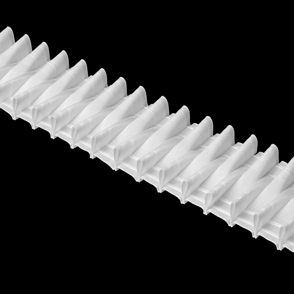 Oz-Is Dar Tekstil Gardinenband 50 Meter Smokfalten 80 mm, 1:2.5, 100% Polyester, Weiß Faltenband zum Annähen für Vorhänge und Gardinen 3763P