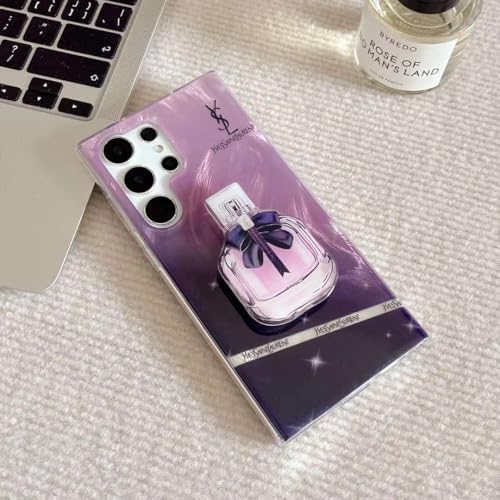 Image of COVERLY Back Cover for iPhone 14 Plus - Shiny Luxury Gradient Sparkle Perfume Glitter Shockproof Hard Silicone Cute Pretty Resin Case Phone Holder Aesthetic Cover for iPhone 14 Plus for Hot Teens
