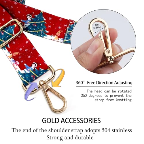 Image of Dsigo Purse Strap, 1.5 inch Wide Gold Alloy Buckle Floral Printing Crossbody Shoulder Strap for Bag Handbag Crossbody Bags