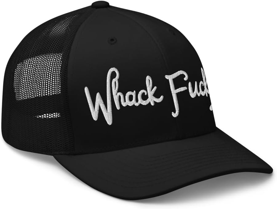 NG Whack Fuck Embroidered Curved Bill Trucker Hat Mid Crown Adjustable Funny Golf Cap
