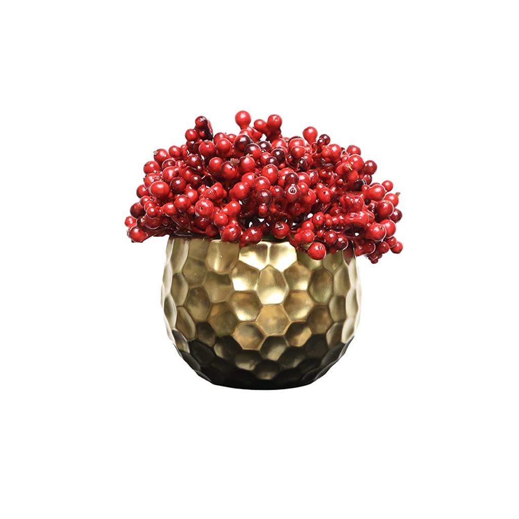 Árbol bonsái Artificial pequeño, simulación de bonsái, bayas Rojas, planta Verde, Flor Dorada, hogar, Sala de estar, oficina, escritorio, adornos pequeños en maceta, Sala de estar,