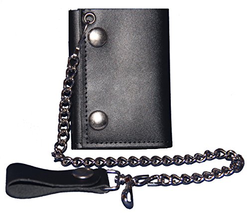 Custom Original Black Trifold Chain Wallet. MADE IN USA