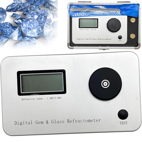 JJENXYYDS Professional Jewelry Tester Identification Tool,Gemstone Refractometer,Refractive Index 1.300-3.000, with LCD Screens,for Jewelry, Gold ? Silver and Diamond