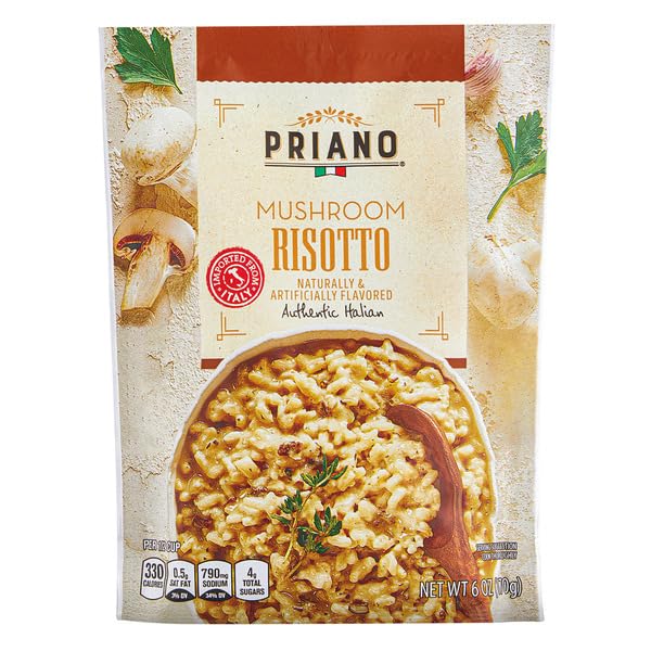 Miniatura 3 de Paquete variado de Risotto Priano Cuatro queso, champiñones, ajo asado 6 onzas, (paquete de 3, 18 onzas) Auténtico italiano, con sabor natural,