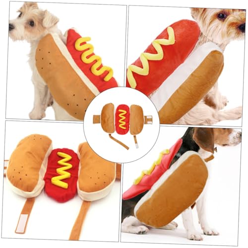 Disfraz para perros Hot Dog tamaño M naranja miniatura 4