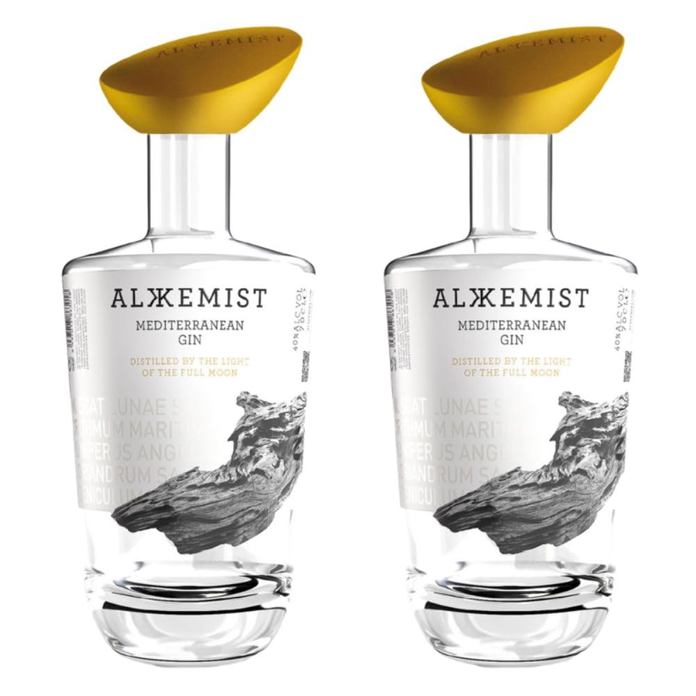 Gin Alkkemist Meditrranean Premium Gin - Elegante Fresco e Aromatico - Cl. 70 (2 Bottiglia, Gin Alkkemist)