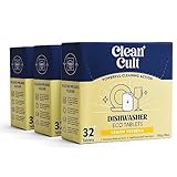 Cleancult Dishwasher Pods, Lemongrass, 96 Pods - 100% Dissolvable Dishwashing Tablets - Made From Co