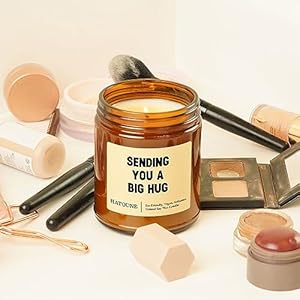 Black Vanilla Scented Soy Candle Sending You A Big Hug Made in USA Hand Crafted 40 50 Hour Burn Time 72 oz Amber Jar