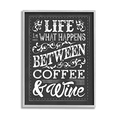 Coffee and Wine Chalk Still Life, 24 x 30 Inch Framed Giclée Print