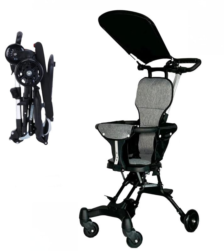3 in 1 Baby Stroller/Pram for 0-4 Yrs Boy & Girl- 5 Point Safety Harness for Newborn & Kids - Adjustable Recline, Footrest, Canopy, Easy One Hand Fold, Cushioned Seat - Ideal Toddler Trolley-image-45