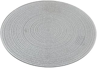 Mirrored Glass Glitter Candle Plate Stand Silver Swirl 20cm