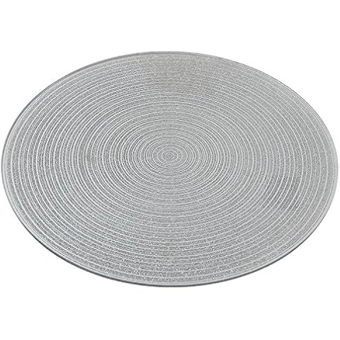 Silver Swirl Mirrored Glass Candle Plate Cover