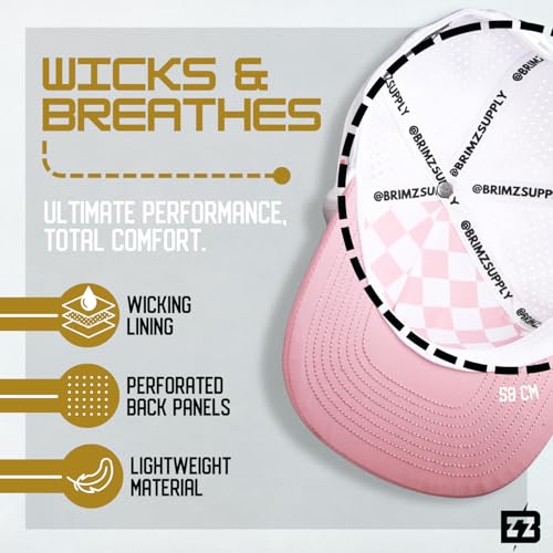 Image of BRIMZ Golf Performance Hat - Tee Holder & Magnetic Brim - Breathable Sweat & Water Resistant Golfing Snapback Cap