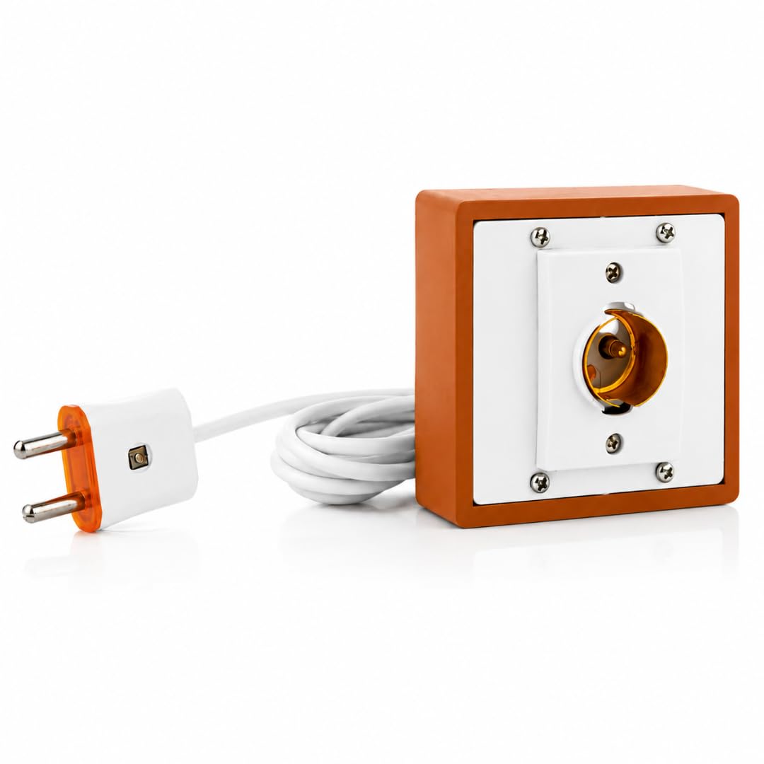 HI-PLASST Brown Pvc Board with Bulb Holder and 4yard extension cord-image-16