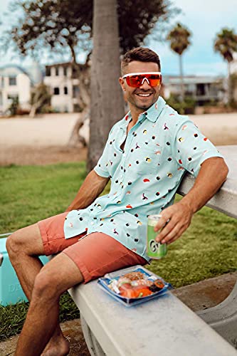 Image of Tipsy Elves Men's Hawaiian Button Down Shirt for Beach & Parties