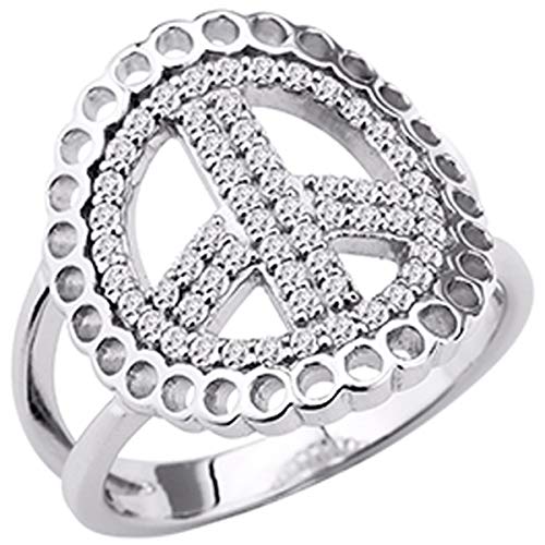 Altesse [M5868 - Anillo de Plata 'Peace' Blanco.