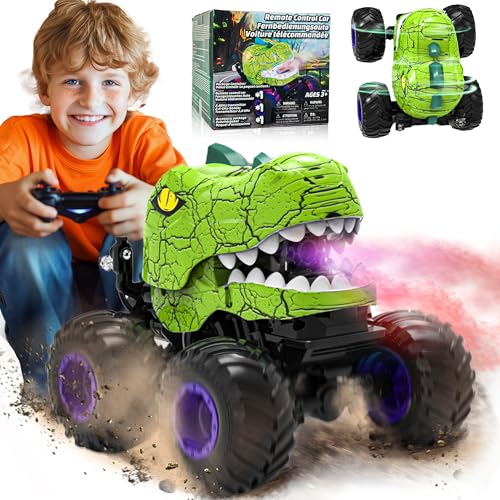 Image of BEZGAR Monster Truck Toys, 1:20 Remote Control Car with Spray, Light, Music