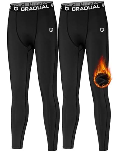 Calça de compressão para meninos G Gradual Juvenil Camada térmica de lã Calças leggings esportivas d