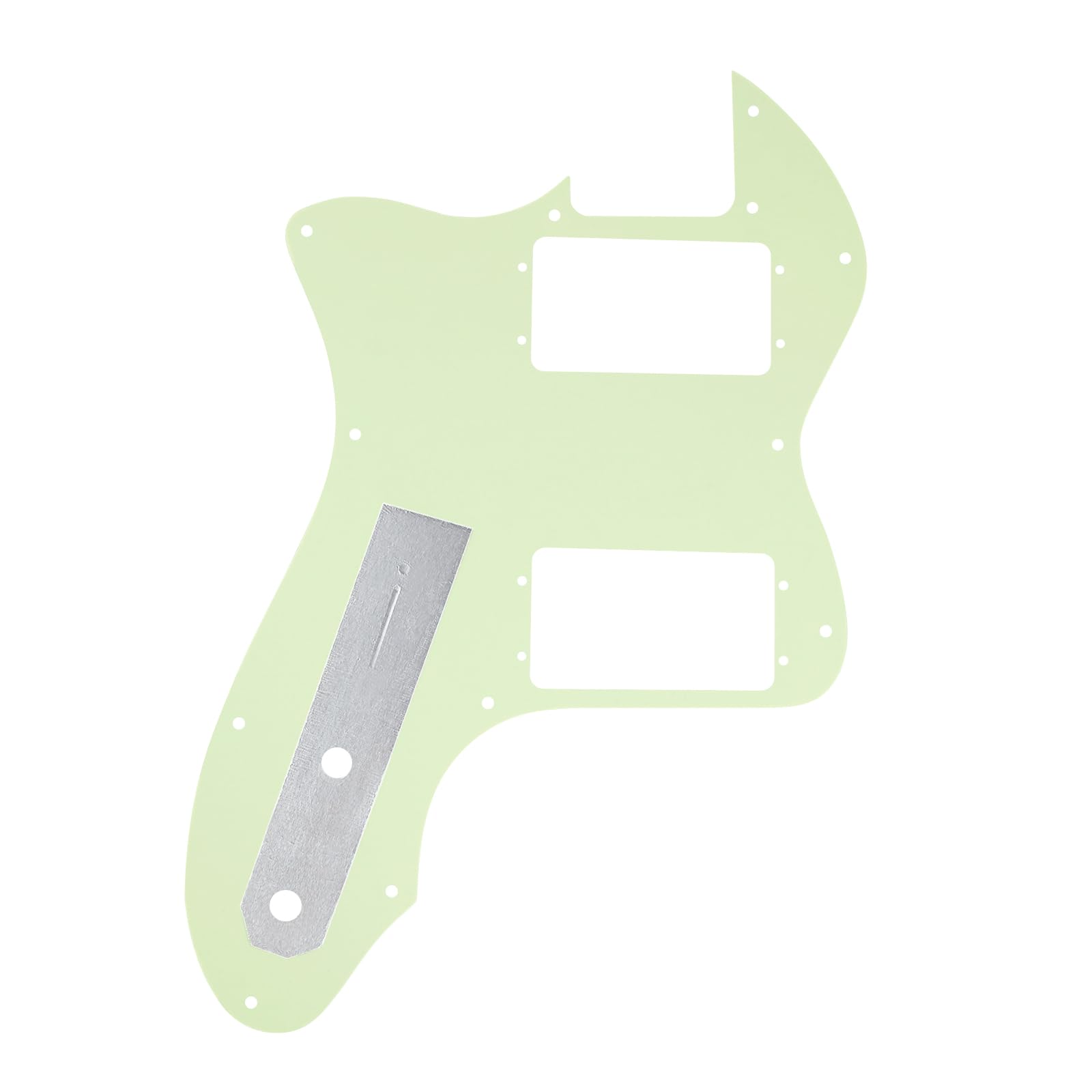Banworks 3 Ply Tele HH Pickguard 12 Holes Wide Range Pickup Slot Cover Telecaster Pickguard Scratch Plate for USA/Mexican Fender Vintage 72 Tele Thinline Style Electric Guitar JT-HB-07 Mint Green - Image 3