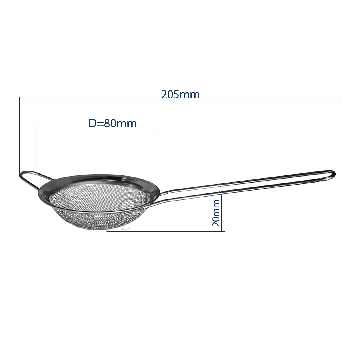 Passoire à Maille Fine en Acier Inoxydable - Tamis de Cuisine 8cm - Outil pour Cuisson et Pâtisserie