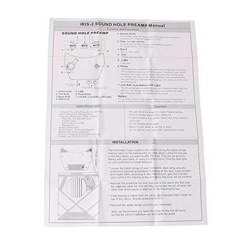 Lyws Belcat Iris-2 Sound Hole Control Preamp Guitar Pickup Piezo Pickup System For Acoustic Folk Guitar #TOP7
