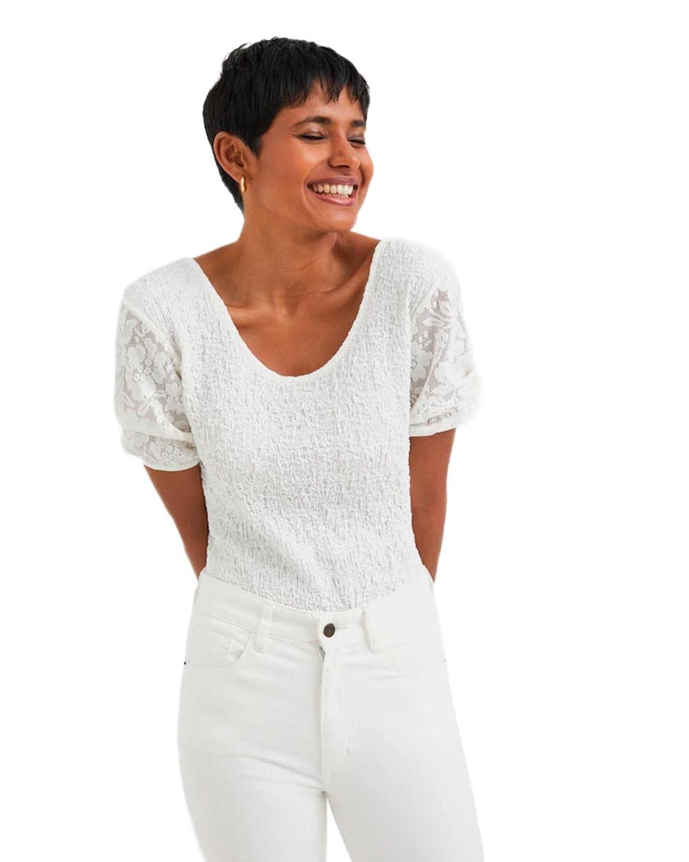 Desigual Womens Body_ALEJANDRIA T-Shirt, White, M