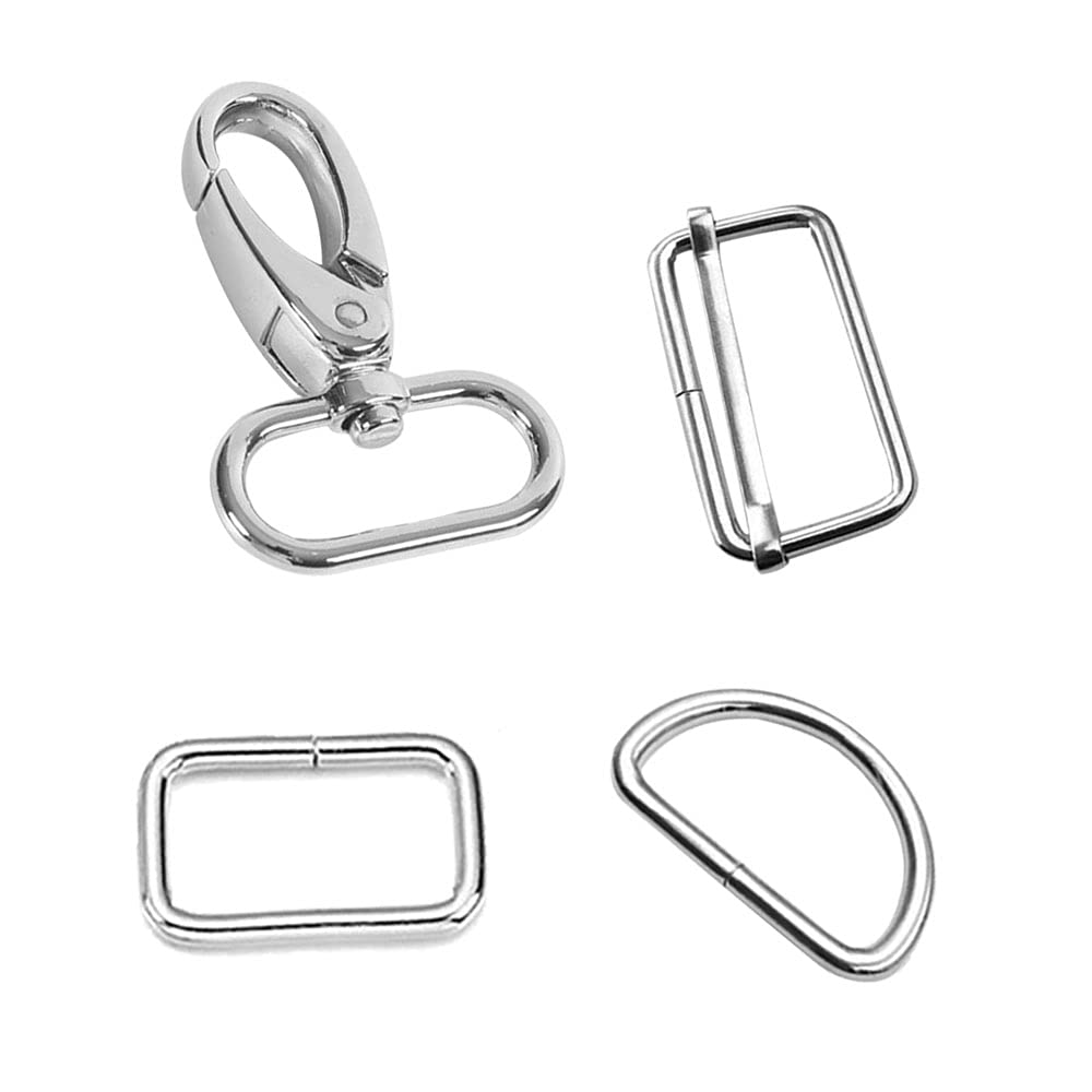 Kit 18 Pezzi Accessori Per Borse Fai Da Te - Anelli A D, Fibbie E Moschettoni Girevoli In Metallo - Foto 4