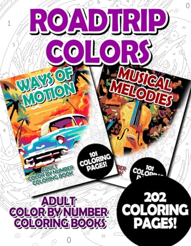 Roadtrip Colors: Adult Color by Number Coloring Book for Relaxing and Mindfulness (premium adult color by number coloring bundles) image 2
